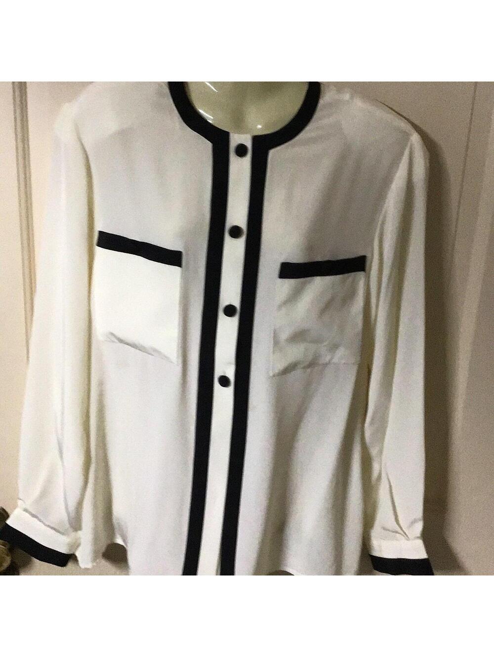 Black and Beige Blouse
